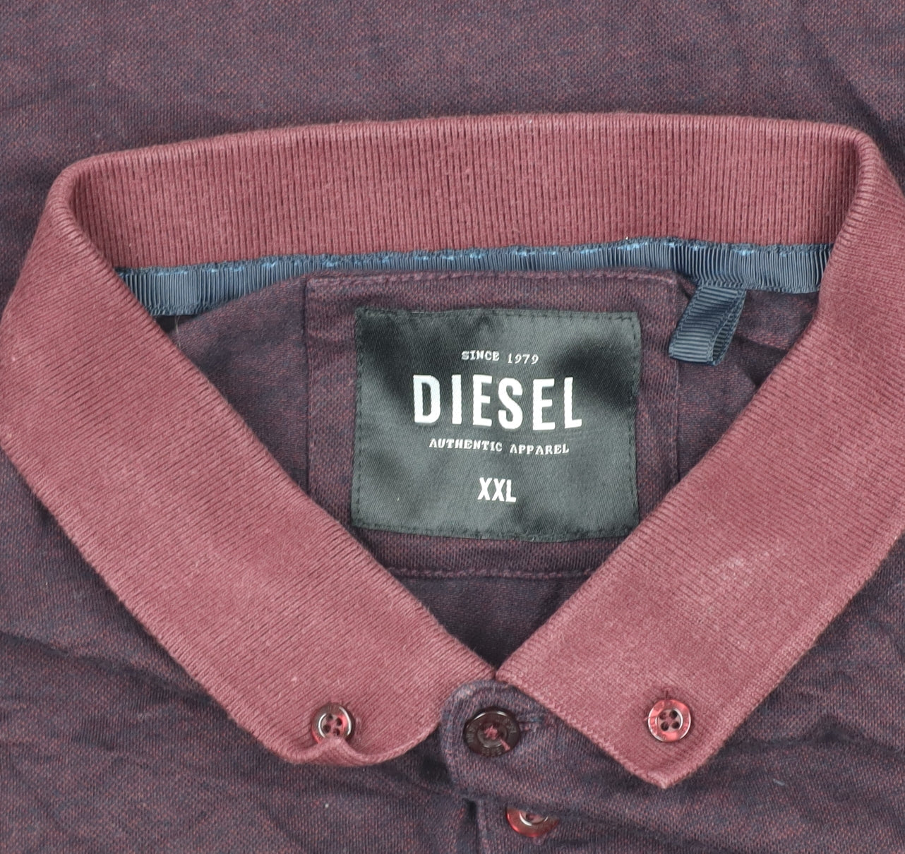 Diesel Men's Purple Cotton Short Sleeve Polo Shirt Size 2XL