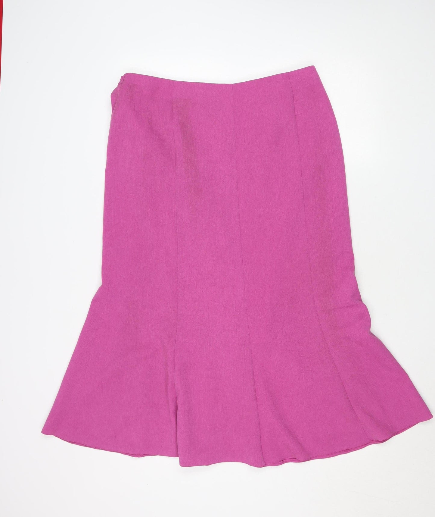 Avalon Collection Women Pink Flare Midi Skirt Size 16 Polyester