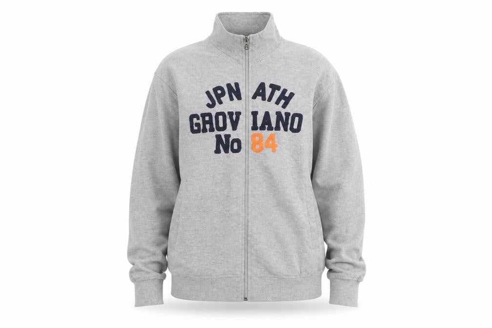 Groviano Womens Grey Full Zip Sweatshirt M College Style