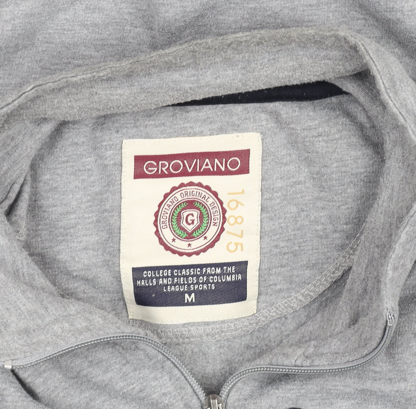 Groviano Womens Grey Full Zip Sweatshirt M College Style