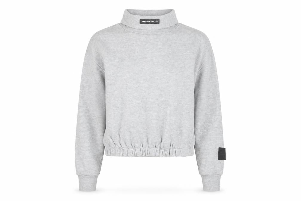 Jameson Carter Women Grey Size 6 Roll Neck Pullover Sweatshirt