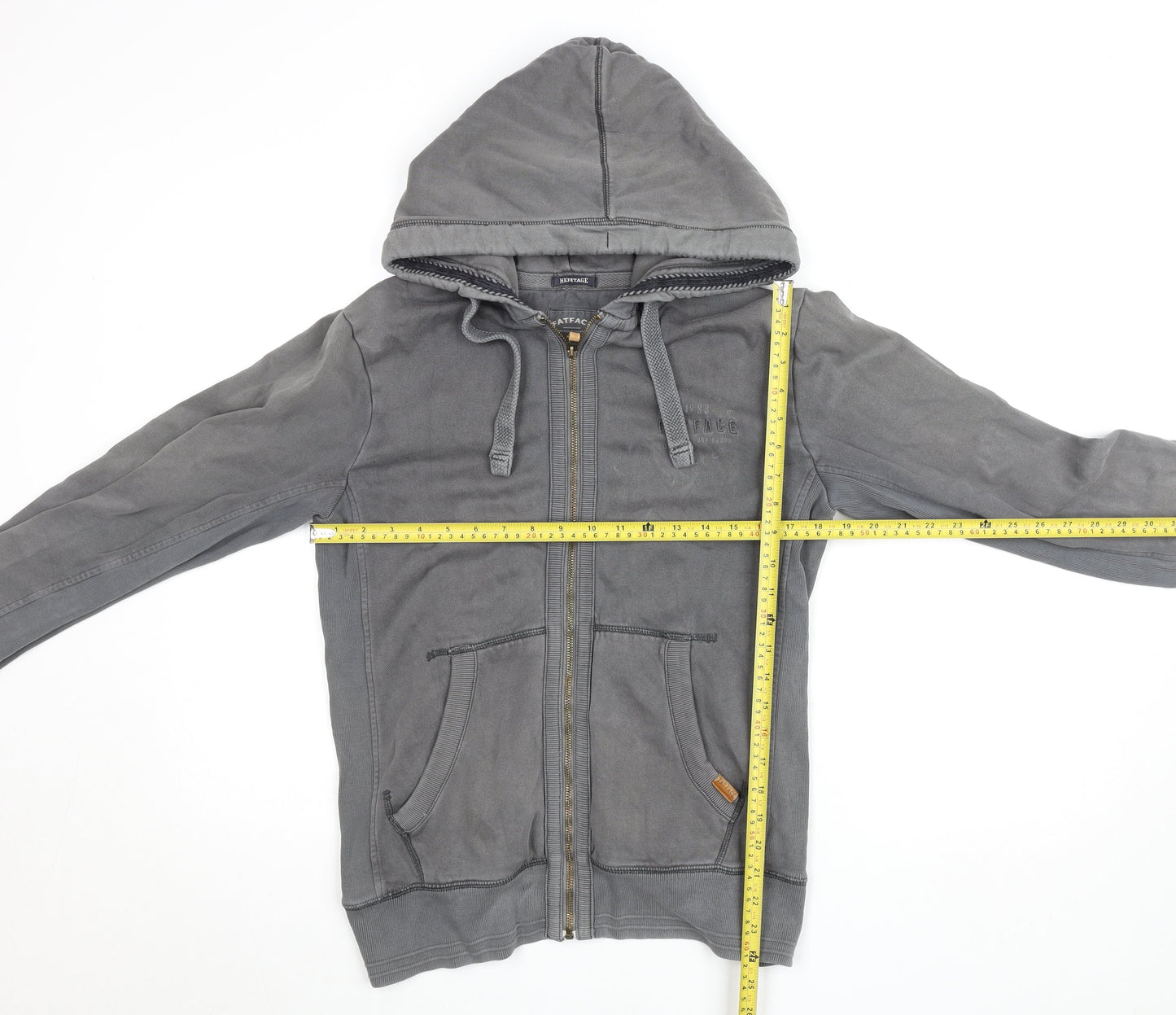 FatFace Men's Grey Full Zip Hoodie Size S Regular Fit