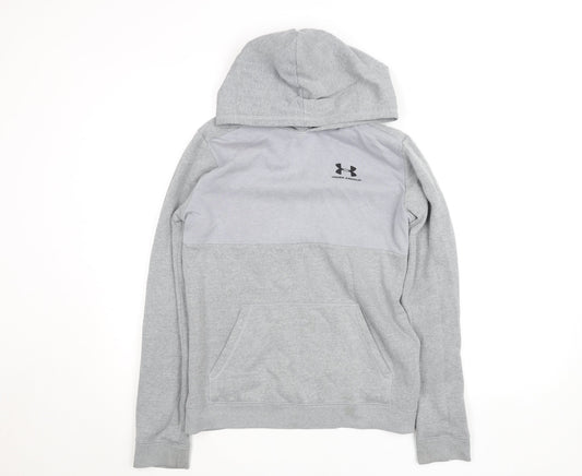 Under Armour Boys Grey XL Pullover Fleece Hoodie with Logo