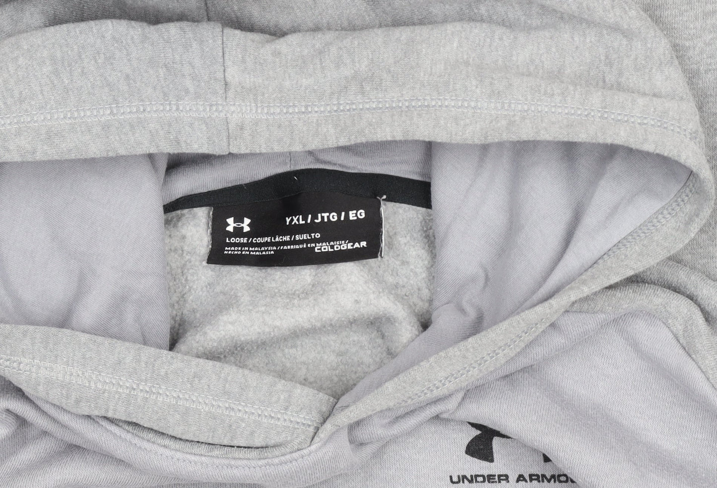 Under Armour Boys Grey XL Pullover Fleece Hoodie with Logo