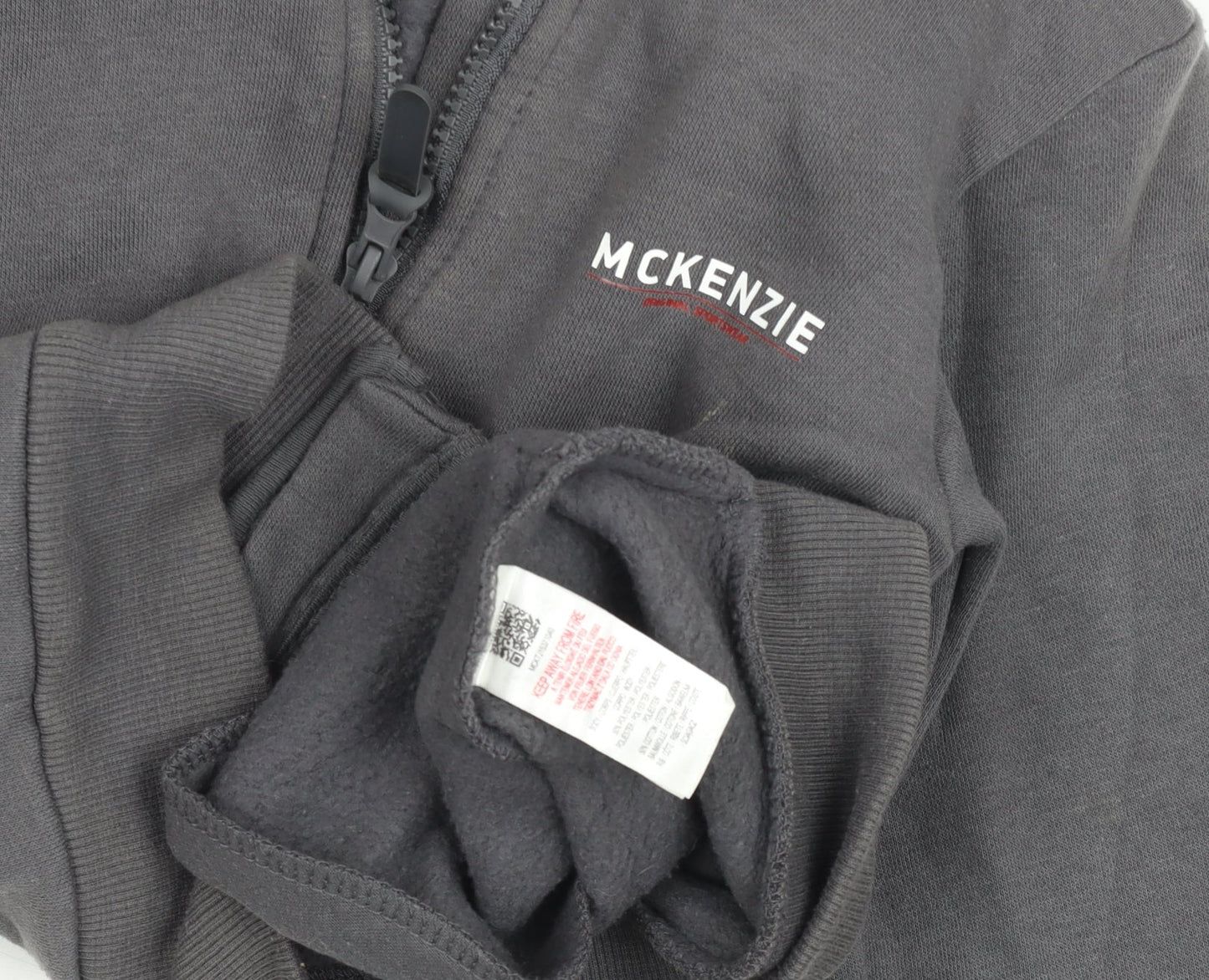 McKenzie Boys Grey Full Zip Hoodie 9-10 Years Hooded Fleece Sweatshirt
