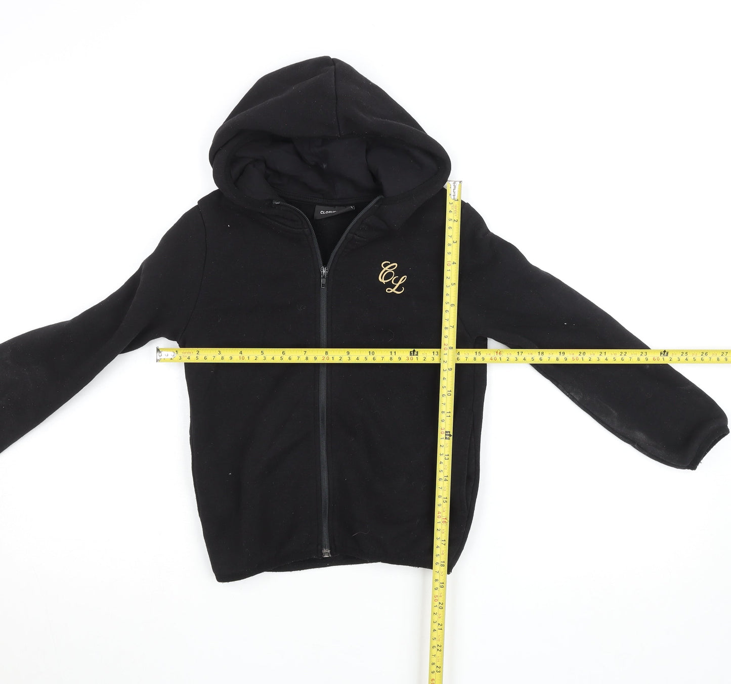Closure London Boys Black Full Zip Hoodie 7-8 Years Fleece Lined