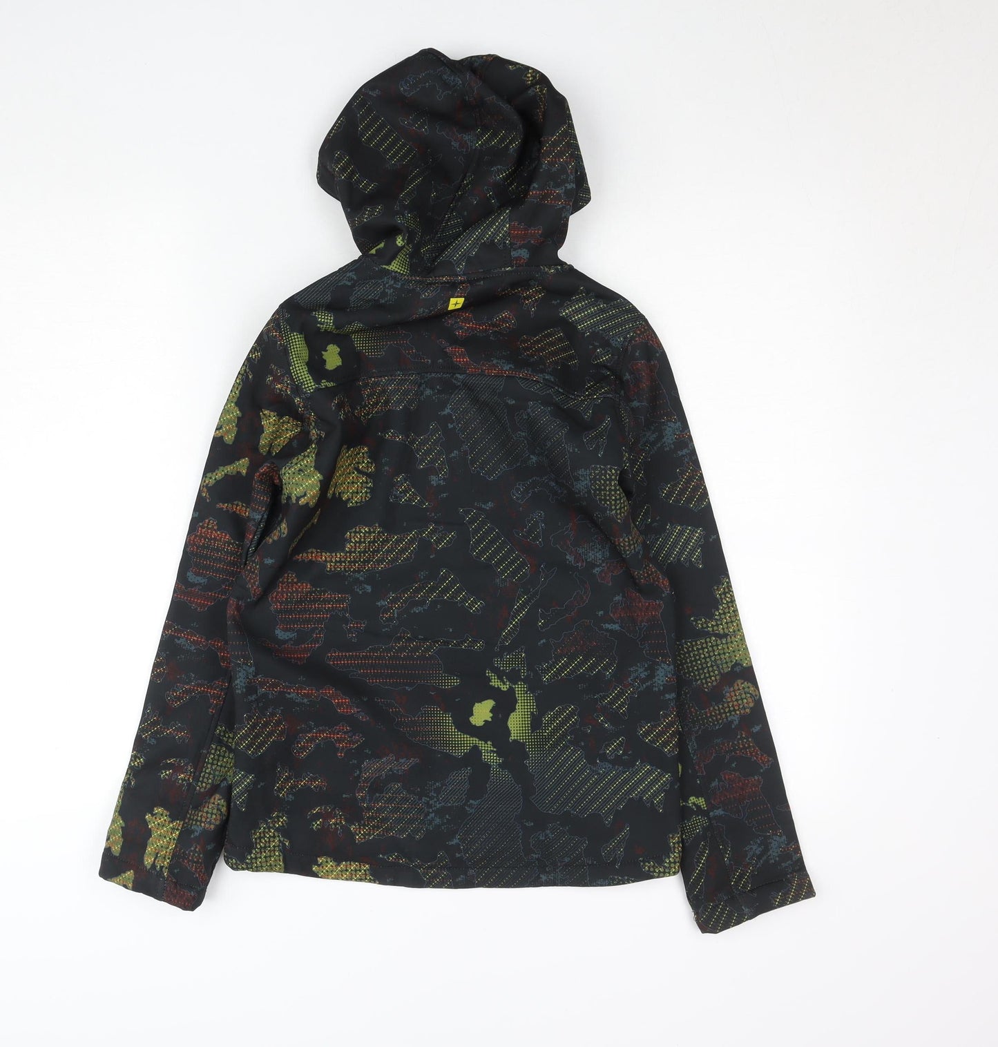 Mountain Warehouse Boys Black Camouflage Softshell Jacket 11-12 Years Water Resistant