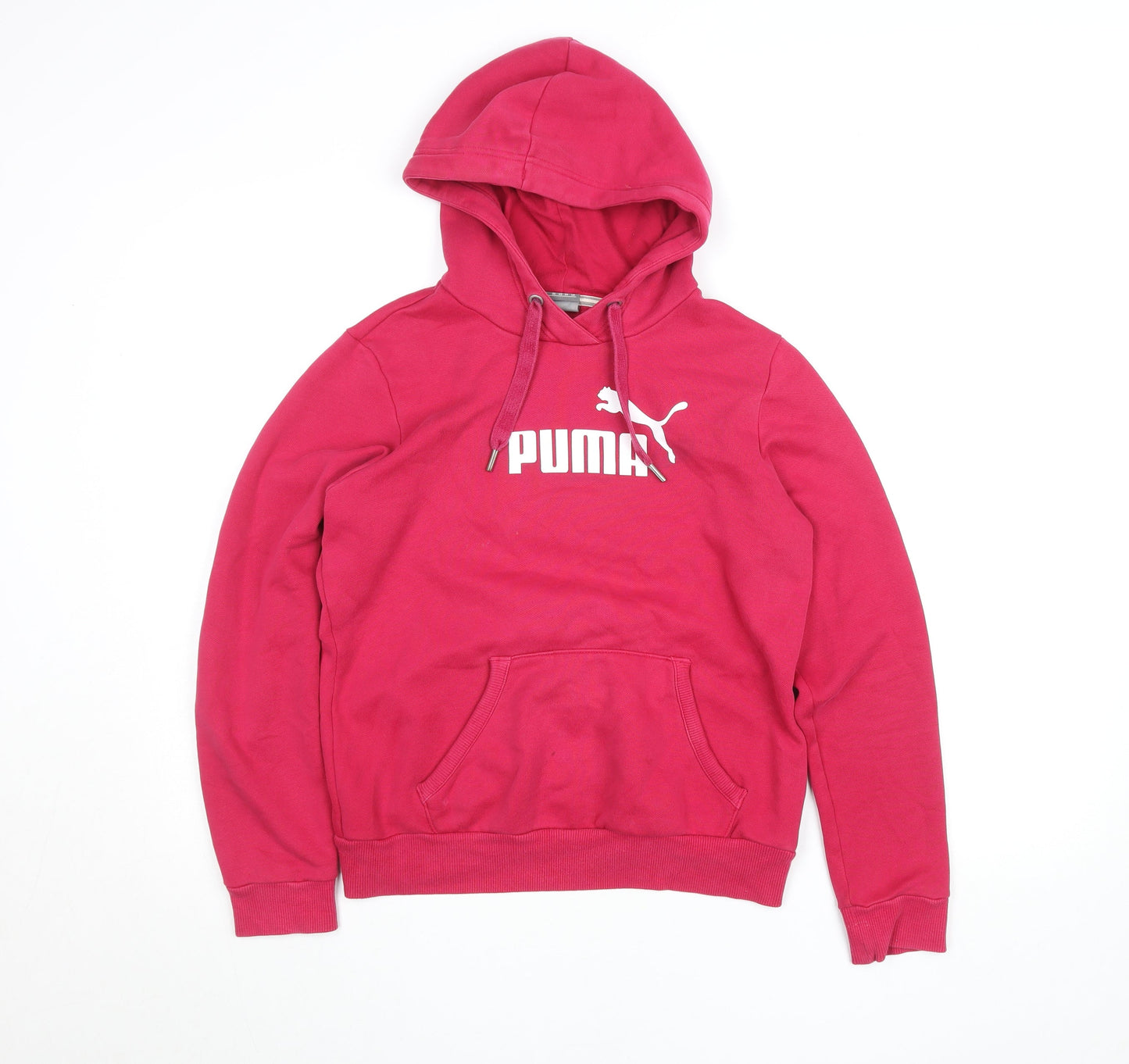 Puma Women's Pink Hooded Pullover Hoodie Size 10 Cotton Blend
