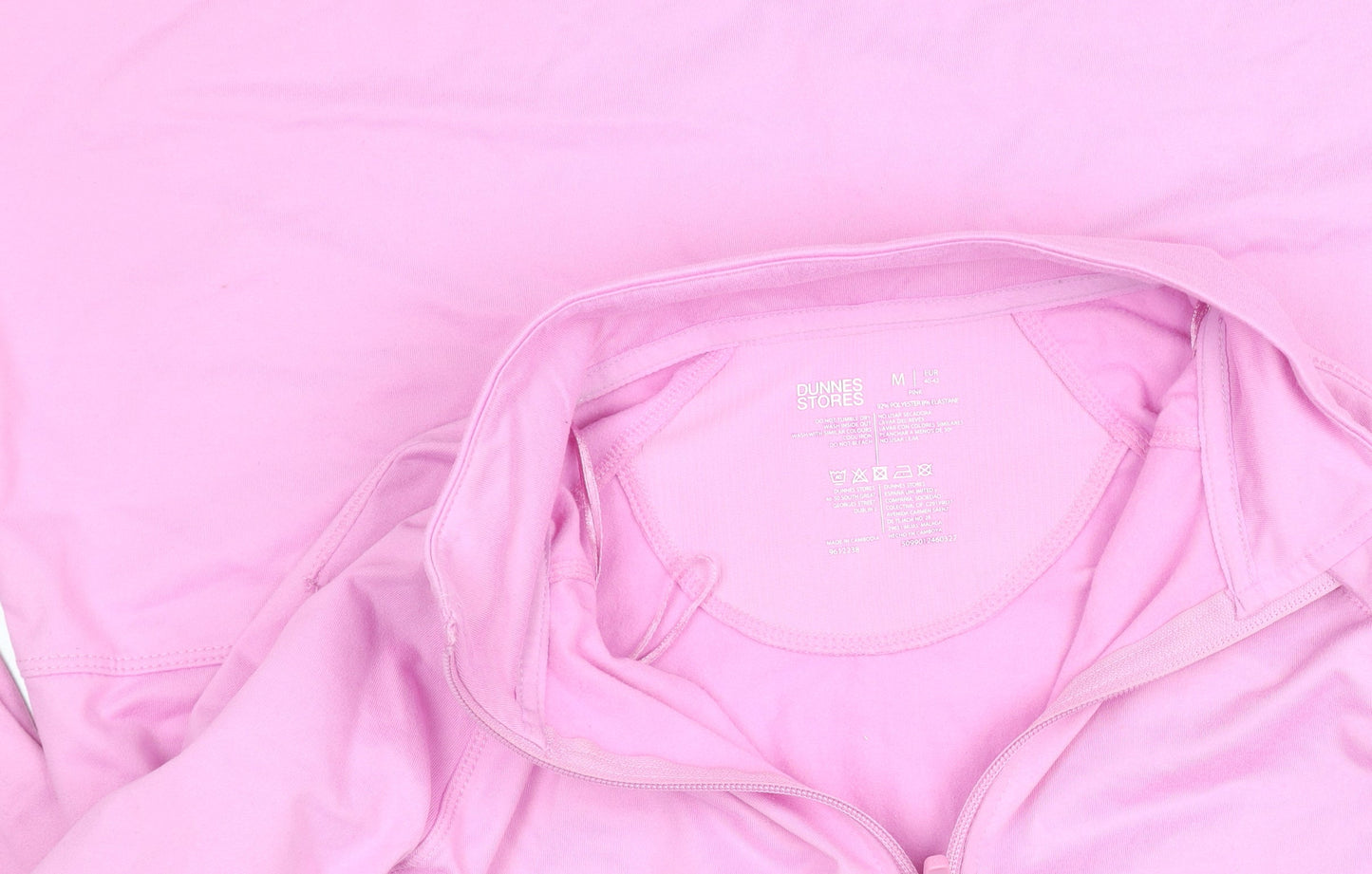Dunnes Stores Women’s Pink 1/2 Zip Sweatshirt M Hooded Pullover Tunic Top