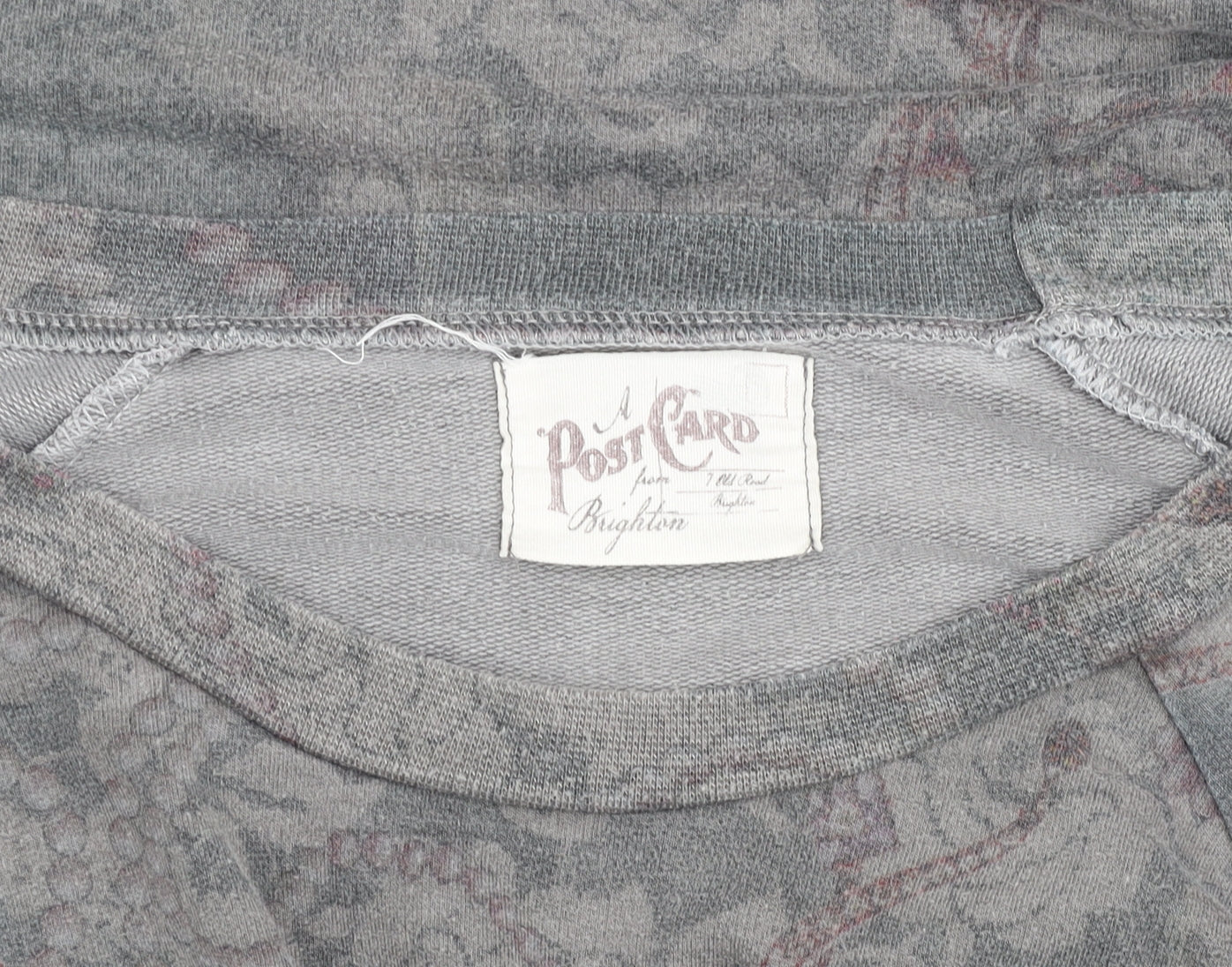 A Postcard from Brighton Grey Floral Zip Pullover Sweatshirt Size L