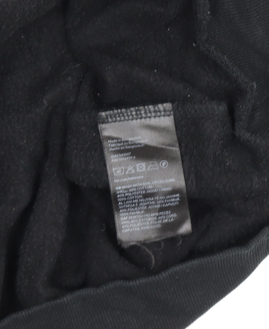 H&M Divided Men’s Black Pullover Hoodie Size M Regular Fit