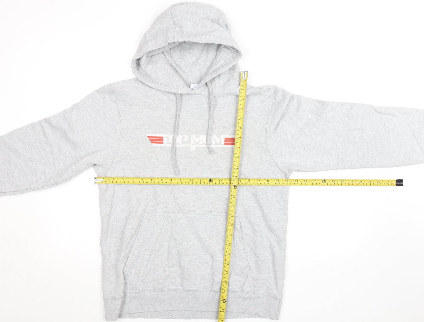 Port & Company Grey Hooded Pullover Sweatshirt Women M Ring Spun Cotton Blend