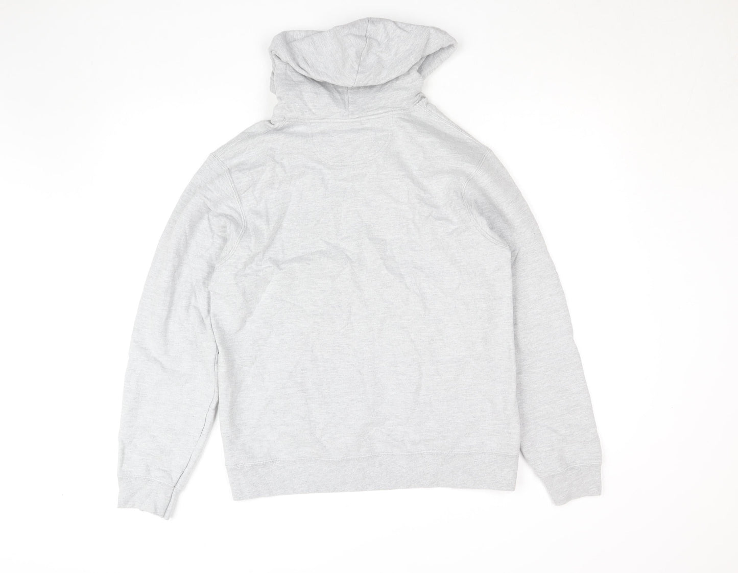 Port & Company Grey Hooded Pullover Sweatshirt Women M Ring Spun Cotton Blend