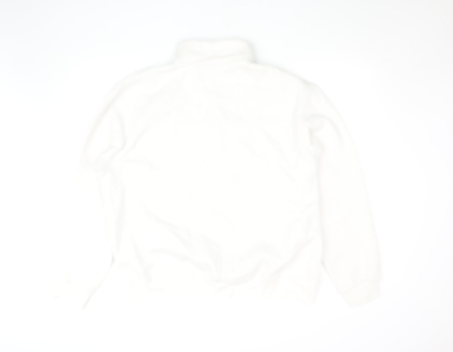 ZARA Women White XL 1/4 Zip Pullover Sweatshirt Fleece Lined
