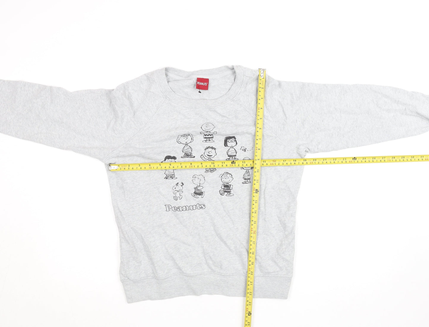 Marks and Spencer Peanuts Women Grey Marl Size 10 Crew Neck Sweatshirt