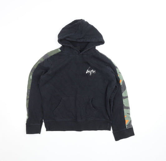Hype Girls Black Camo Sleeve Hoodie 13 Years Pullover Sweatshirt