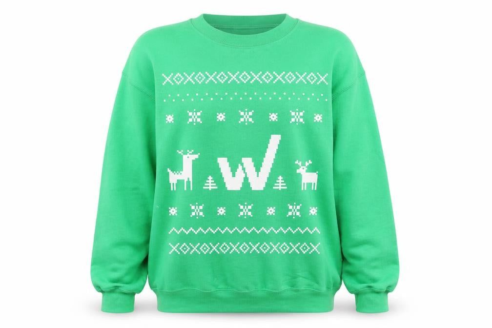 Gildan Women’s Green Christmas Crew Neck Pullover Jumper Size S