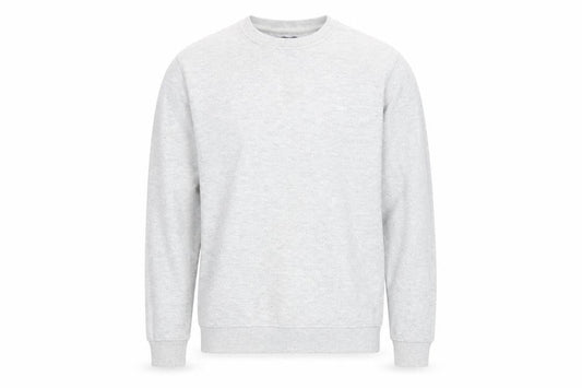 Front view of Easy Men's Grey Small Pullover Crew Neck Sweatshirt