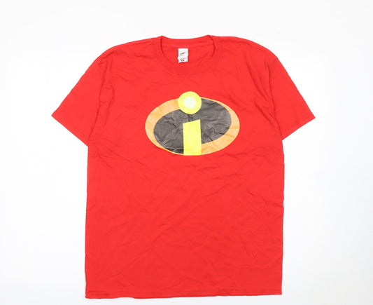 Fruit of the Loom Men's Red The Incredibles T-Shirt Medium Cotton