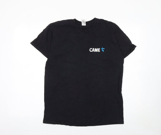 Fruit of the Loom Men's Black CAME Logo Short Sleeve Cotton T-Shirt Medium