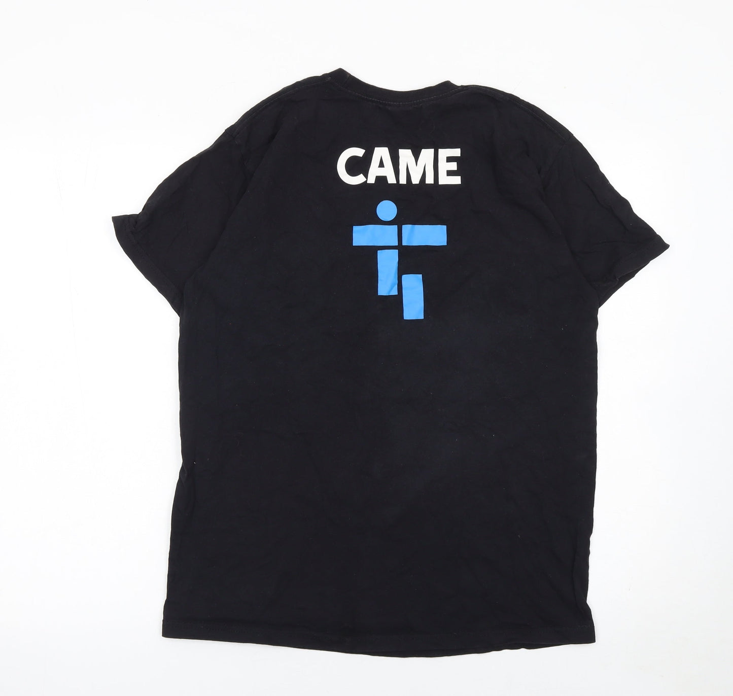 Fruit of the Loom Men's Black CAME Logo Short Sleeve Cotton T-Shirt Medium