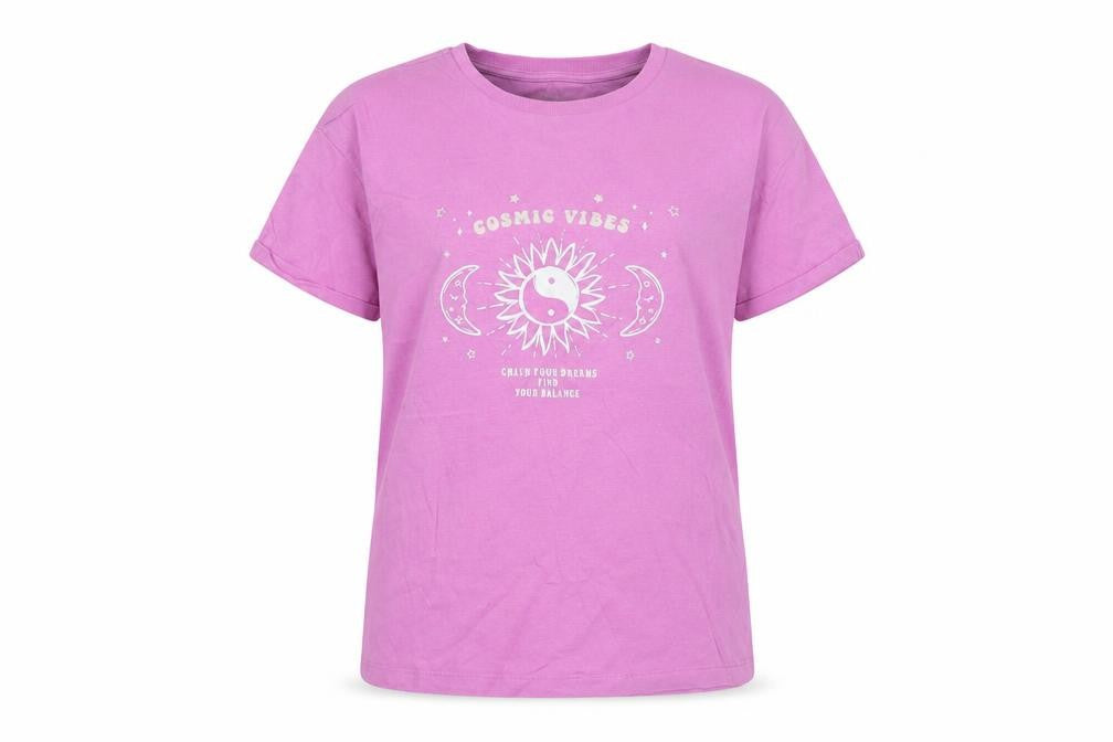 Marks & Spencer Girls Pink Cosmic Vibes T-Shirt 12-13 Years 100% Cotton
