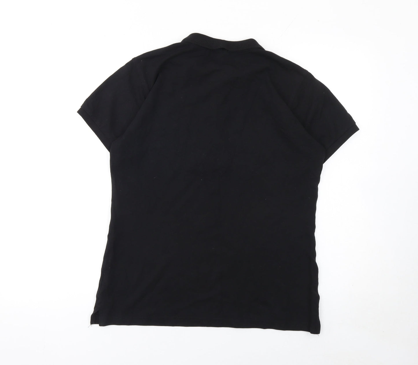 Russell Men's Black Stretch Cotton Polo Shirt Size L Classic Fit