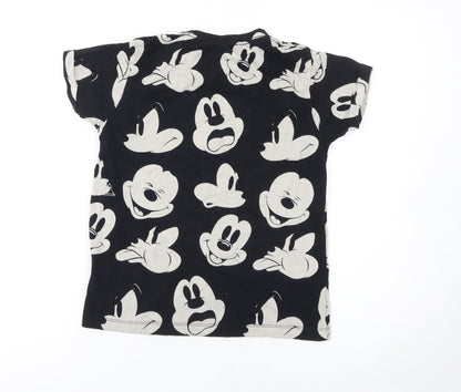 Disney Little Eleven Paris Girls Black Mickey Mouse T-Shirt Age 8