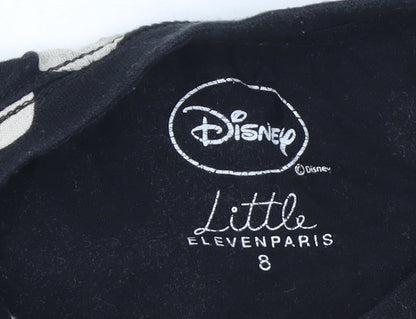 Disney Little Eleven Paris Girls Black Mickey Mouse T-Shirt Age 8