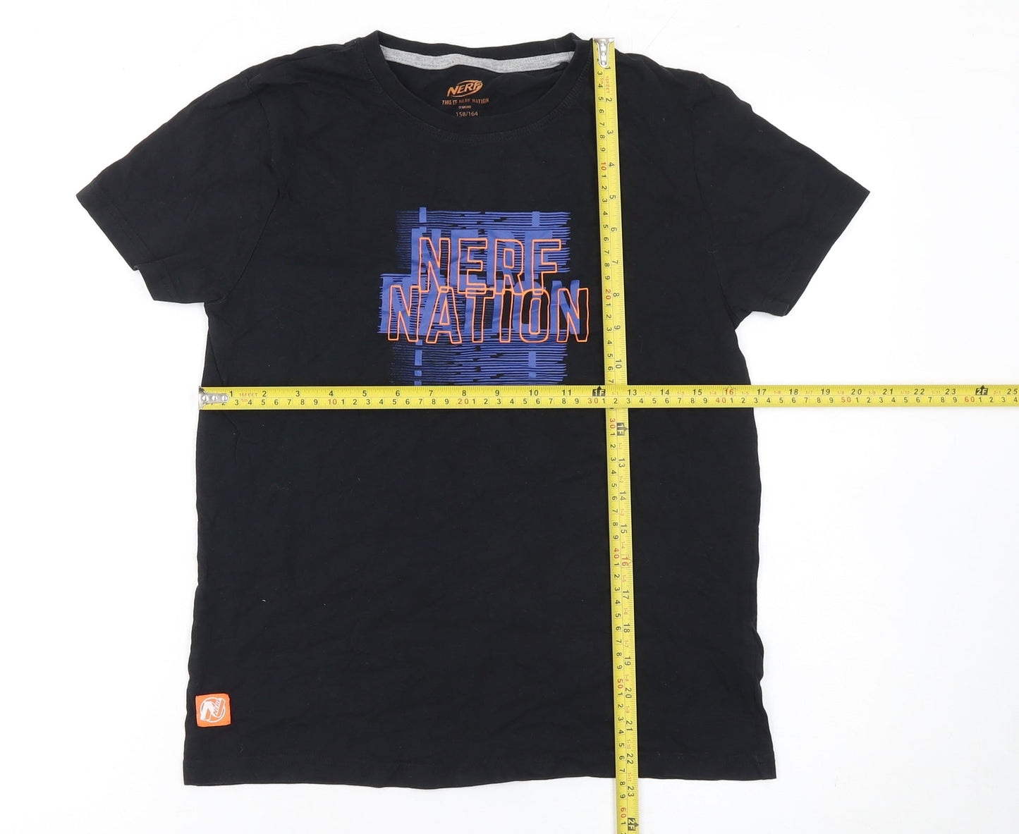 Nerf Boys Black Graphic T-Shirt 12-14 Years Crew Neck Short Sleeve