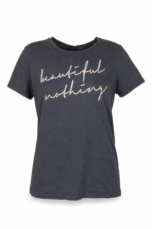 GRAIN Womens Black Cotton Crew Neck Short Sleeve T-Shirt M