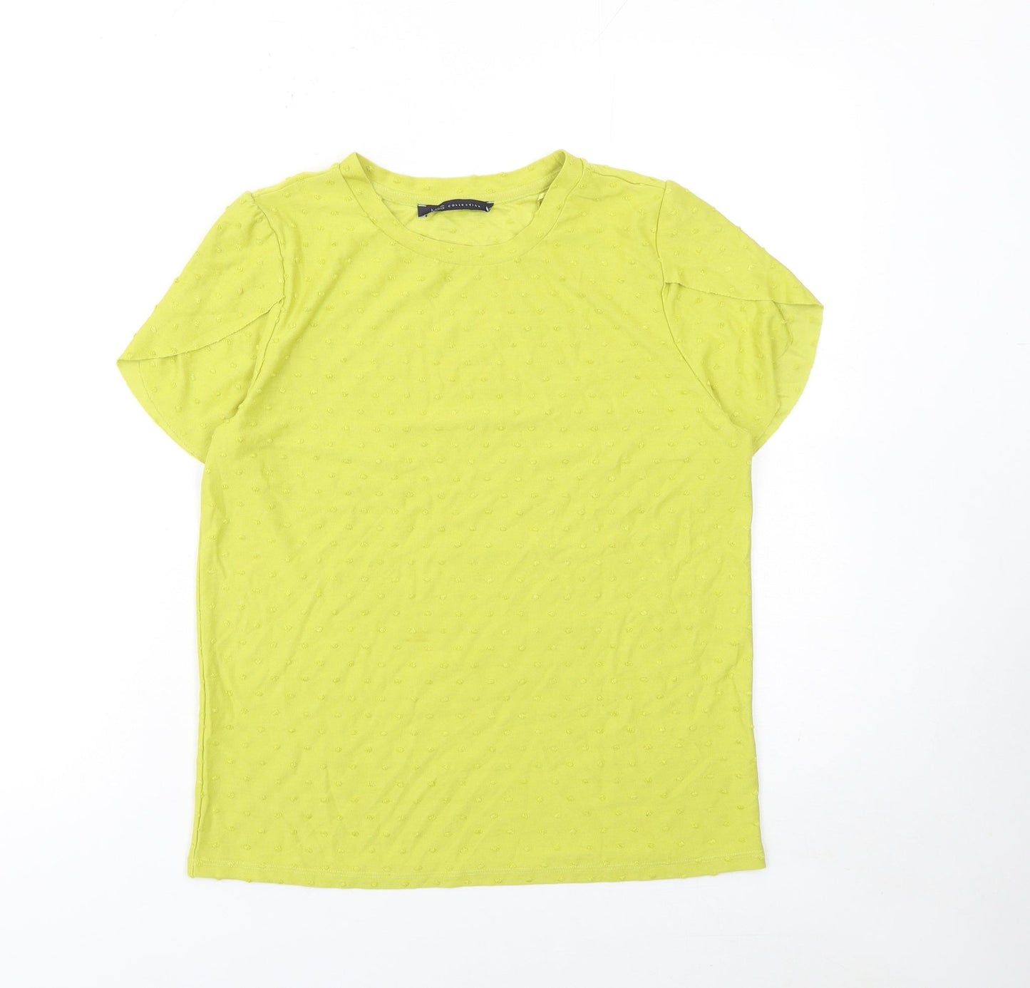 Marks and Spencer Womens Green Short Sleeve Basic Crew Neck T-Shirt Size 12