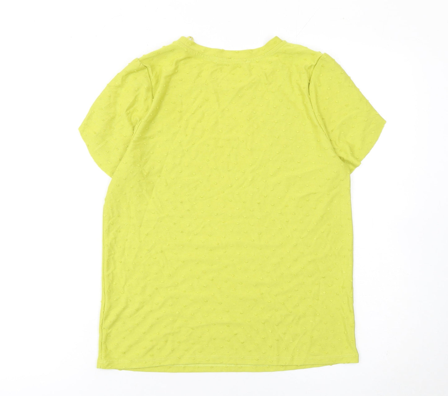Marks and Spencer Womens Green Short Sleeve Basic Crew Neck T-Shirt Size 12