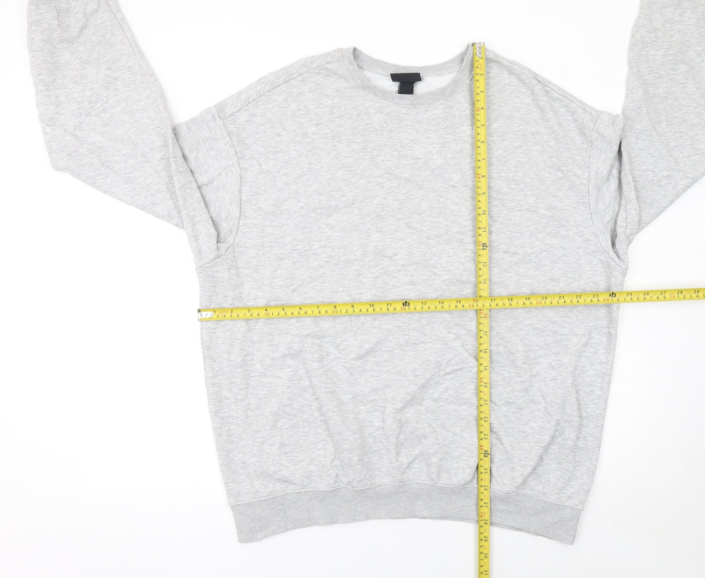 H&M Men's Grey Loose Fit Crew Neck Long Sleeve Sweatshirt Size L