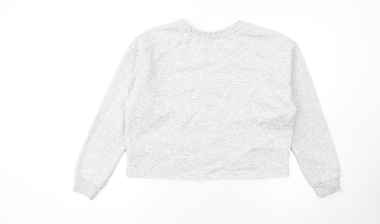 blanc ciel Women Grey Pullover Sweatshirt M Cali Dreaming Cotton Blend