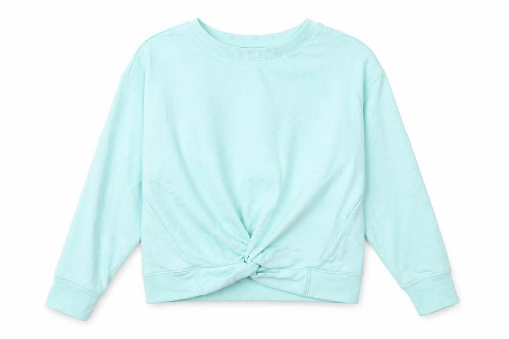GAP Kids Girls Blue Cotton Pullover Sweatshirt 12 Years Crew Neck