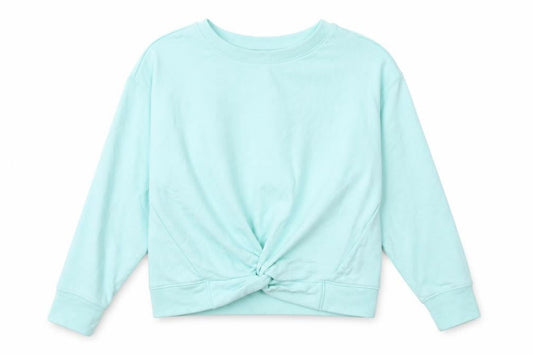 GAP Kids Girls Blue Cotton Pullover Sweatshirt 12 Years Crew Neck