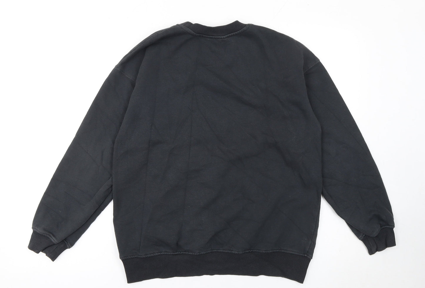 H&M Girls Black Lilo & Stitch Pullover Sweatshirt 10-12 Years Fleece Crew Neck