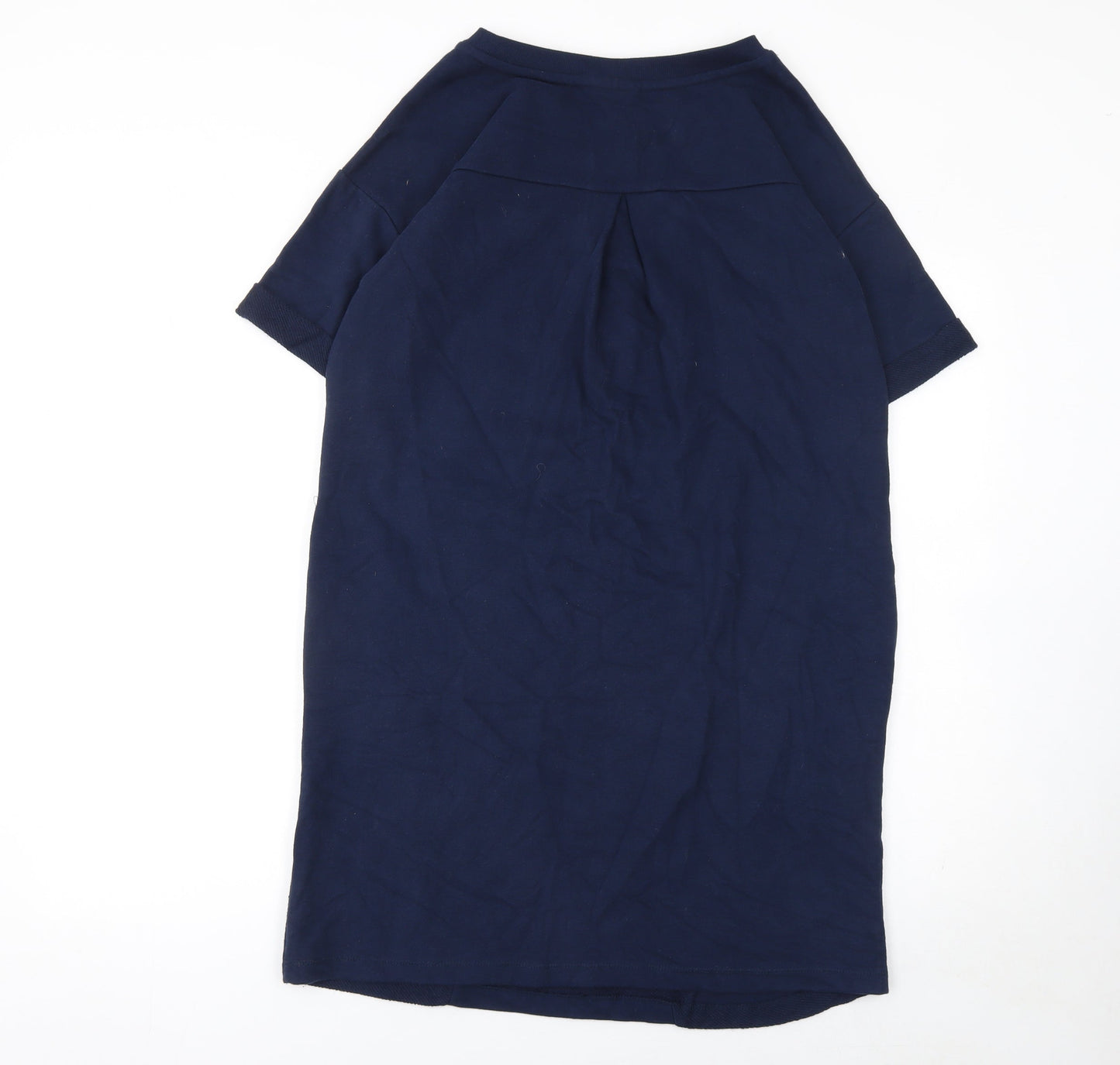 Oliver Bonas Women Blue Cotton T-Shirt Dress UK 6 Short Sleeve