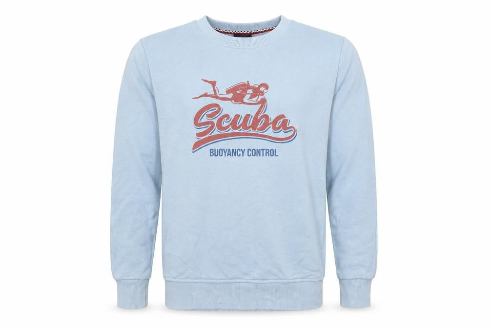 Tünel Fashion Men's Blue Scuba Graphic Pullover Sweatshirt Size S