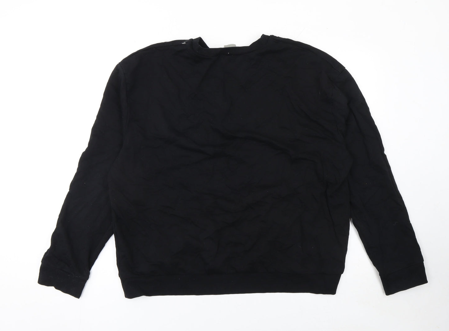 ASOS Womens Black Crew Neck Cotton Pullover Sweatshirt Size 20