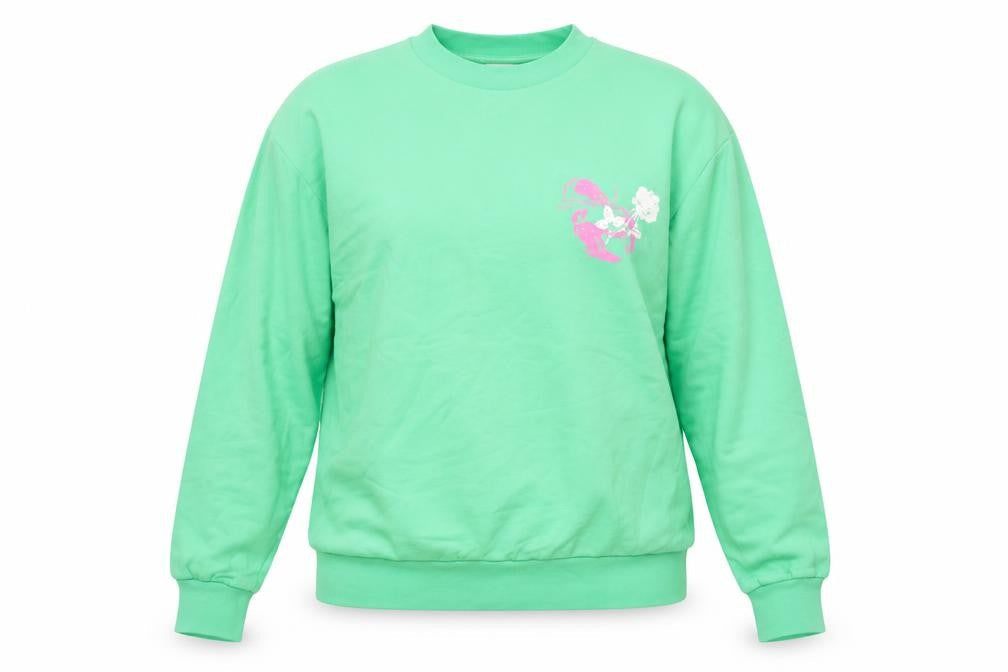 Pangaia Womens Green Crew Neck Pullover Sweatshirt M Future Nostalgia