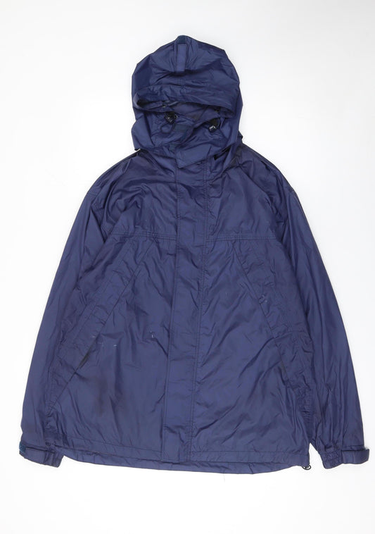 Rock Ice Men's Blue Hooded Waterproof Windproof Jacket L