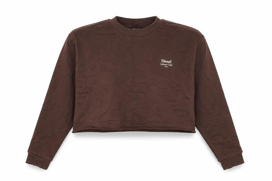 Diesel Women's Brown Cropped Crew Neck Sweatshirt M