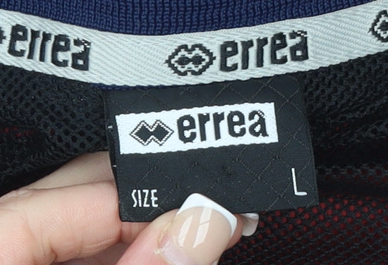 Errea Men’s Red Track Sports Jacket L Full Zip Stand Collar