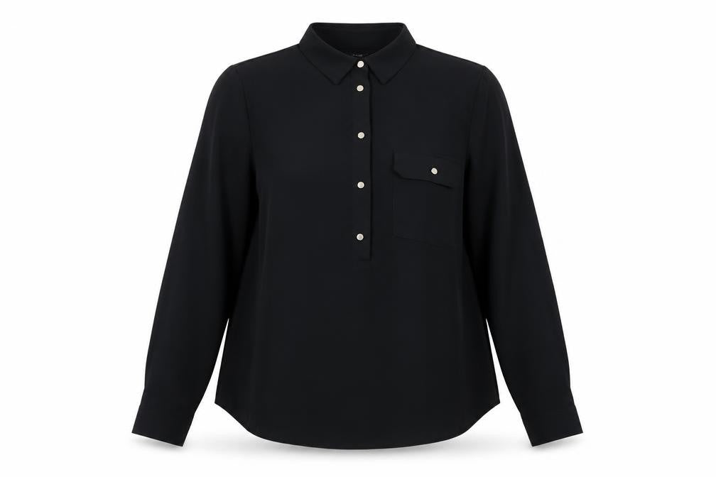 Dorothy Perkins Women's Black Long Sleeve Collared Blouse Size 12