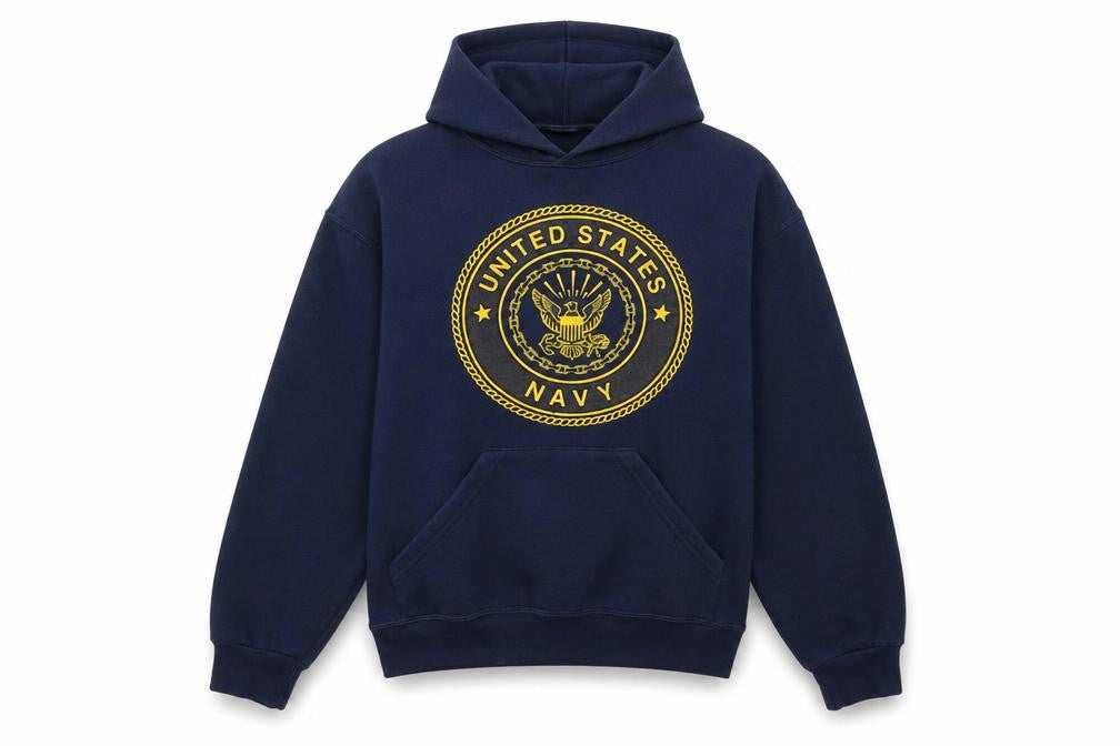Soffe Womens Navy Blue US Navy Pullover Hoodie Size S Cotton Blend
