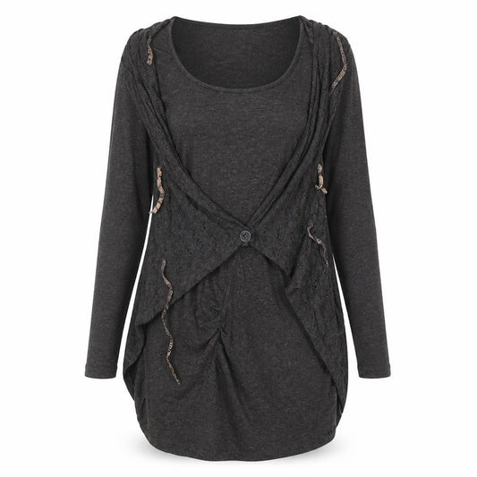 Myrine Essentials Women Brown Knit Wrap Dress M Long Sleeve