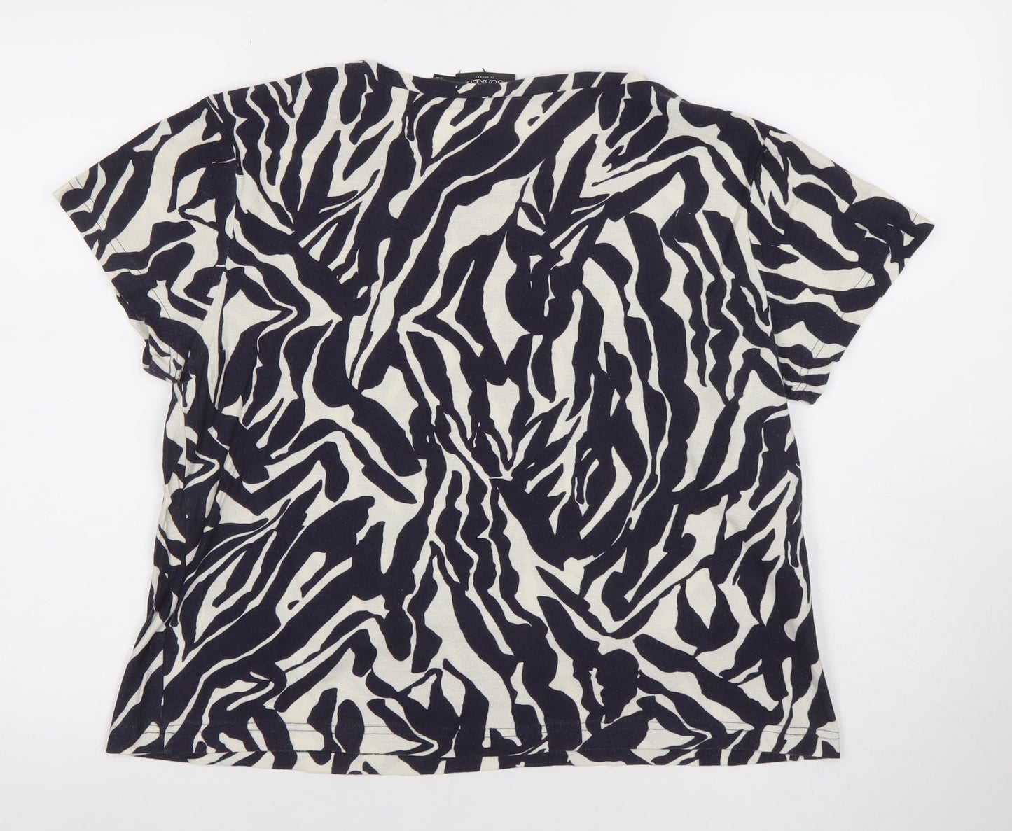 Soaked In Luxury Women's Black Animal Print Cotton T-Shirt L