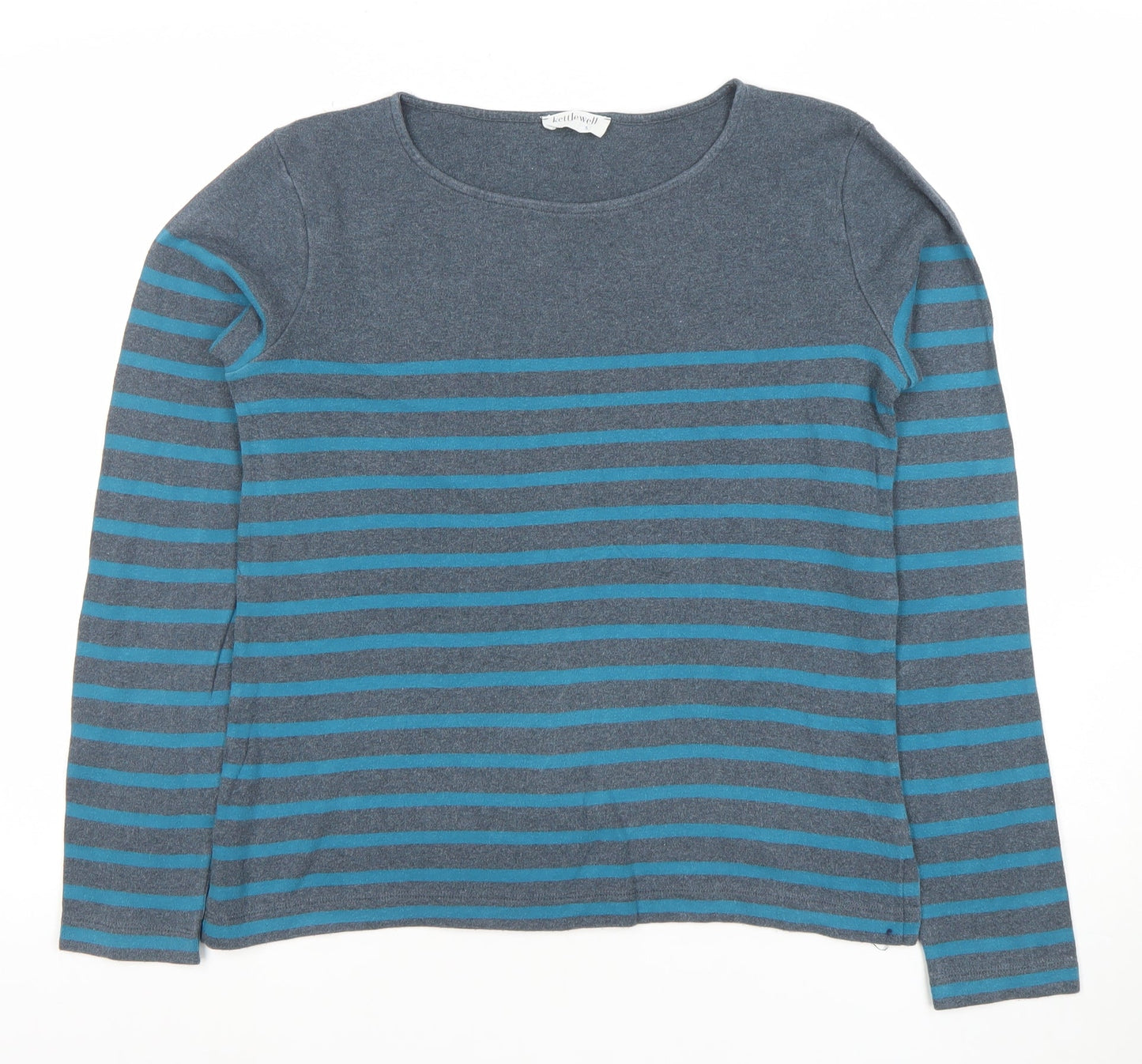 Kettlewell Women's Blue Striped Cotton Long Sleeve T-Shirt Size S